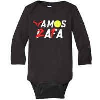 Vamos Rafa 21 Rafael Nadal Tennis Lover Baby Long Sleeve Bodysuit