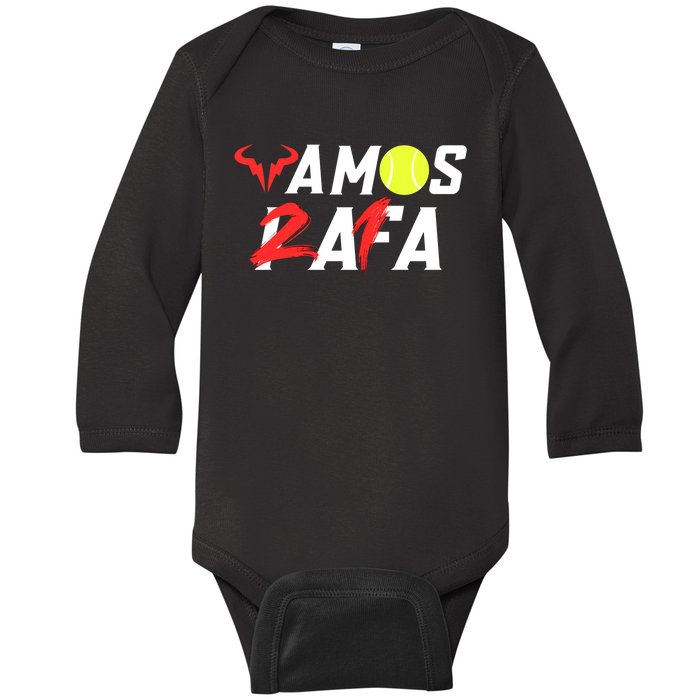 Vamos Rafa 21 Rafael Nadal Tennis Lover Baby Long Sleeve Bodysuit