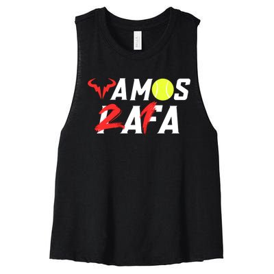 Vamos Rafa 21 Rafael Nadal Tennis Lover Women's Racerback Cropped Tank