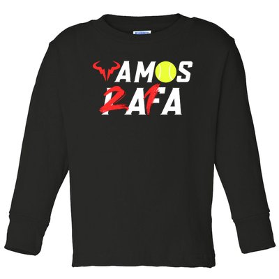 Vamos Rafa 21 Rafael Nadal Tennis Lover Toddler Long Sleeve Shirt