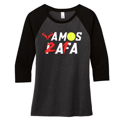 Vamos Rafa 21 Rafael Nadal Tennis Lover Women's Tri-Blend 3/4-Sleeve Raglan Shirt