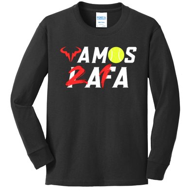 Vamos Rafa 21 Rafael Nadal Tennis Lover Kids Long Sleeve Shirt