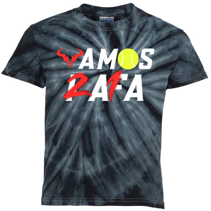 Vamos Rafa 21 Rafael Nadal Tennis Lover Kids Tie-Dye T-Shirt