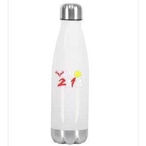 Vamos Rafa 21 Rafael Nadal Tennis Lover Stainless Steel Insulated Water Bottle