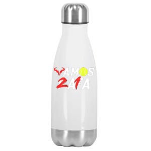 Vamos Rafa 21 Rafael Nadal Tennis Lover Stainless Steel Insulated Water Bottle