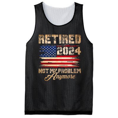 Vintage Retired 2024 Not My Problem Anymore American Flag Mesh Reversible Basketball Jersey Tank