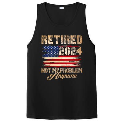 Vintage Retired 2024 Not My Problem Anymore American Flag PosiCharge Competitor Tank