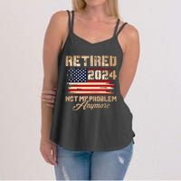 Vintage Retired 2024 Not My Problem Anymore American Flag Women's Strappy Tank