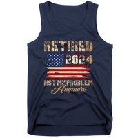 Vintage Retired 2024 Not My Problem Anymore American Flag Tank Top