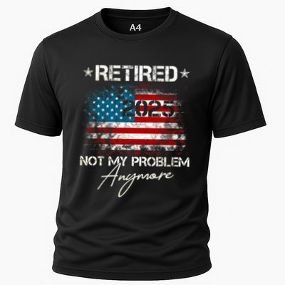 Vintage Retired 2025 Not My Problem Anymore American Flag Performance Shirt