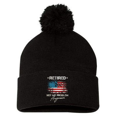 Vintage Retired 2025 Not My Problem Anymore American Flag Pom Pom 12in Knit Beanie