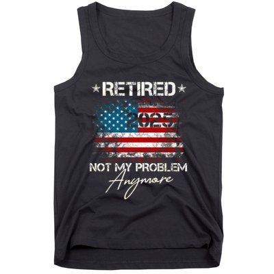 Vintage Retired 2025 Not My Problem Anymore American Flag Tank Top