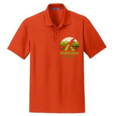 Vintage Retro 2 Mommysaurus Dinosaur Lover Gift Dry Zone Grid Polo