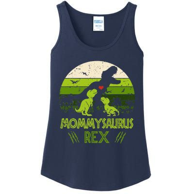 Vintage Retro 2 Mommysaurus Dinosaur Lover Gift Ladies Essential Tank