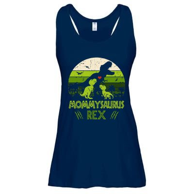 Vintage Retro 2 Mommysaurus Dinosaur Lover Gift Ladies Essential Flowy Tank