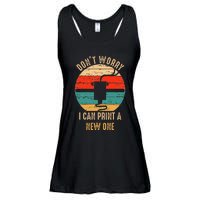 Vintage Retro 3D Printer Gift idea for Geeks  Ladies Essential Flowy Tank