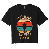 Vintage Retro 3D Printer Gift idea for Geeks  Women's Crop Top Tee