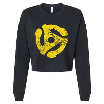 Vinyl Record 45 Rpm Spindle Adapter T Cropped Pullover Crew