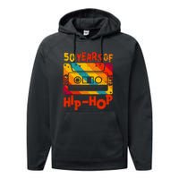 Vintage Retro 50th Anniversary Of Hip Hop 50 Years Of Hip Hop Old Music Gift Performance Fleece Hoodie