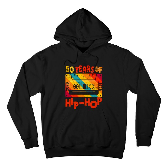 Vintage Retro 50th Anniversary Of Hip Hop 50 Years Of Hip Hop Old Music Gift Hoodie