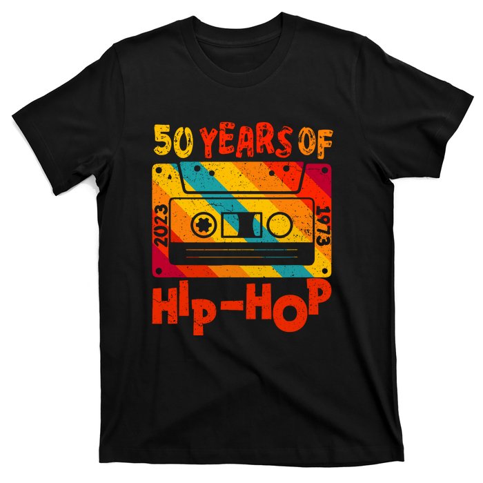 Vintage Retro 50th Anniversary Of Hip Hop 50 Years Of Hip Hop Old Music Gift T-Shirt