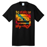 Vintage Retro 50th Anniversary Of Hip Hop 50 Years Of Hip Hop Old Music Gift Tall T-Shirt