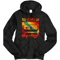 Vintage Retro 50th Anniversary Of Hip Hop 50 Years Of Hip Hop Old Music Gift Tie Dye Hoodie