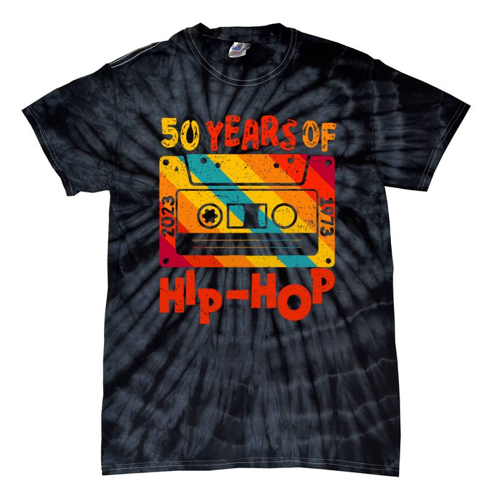 Vintage Retro 50th Anniversary Of Hip Hop 50 Years Of Hip Hop Old Music Gift Tie-Dye T-Shirt