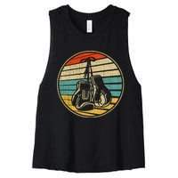 Vintage Retro 60s 70s Style Boxing Gloves Boxer Player Lover Women's Racerback Cropped Tank