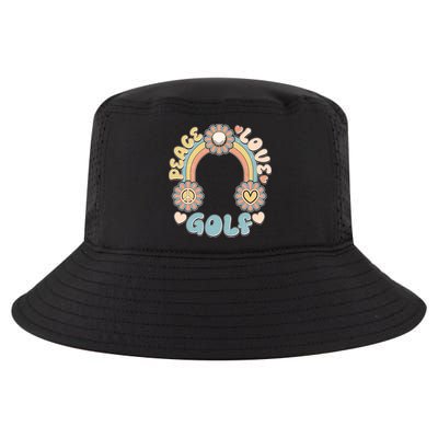 Vintage Retro 60s Peace Love Golf Cool Comfort Performance Bucket Hat