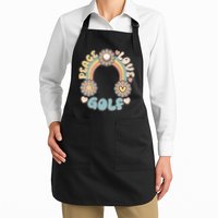 Vintage Retro 60s Peace Love Golf Apron