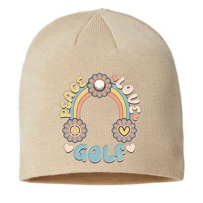 Vintage Retro 60s Peace Love Golf Sustainable Beanie