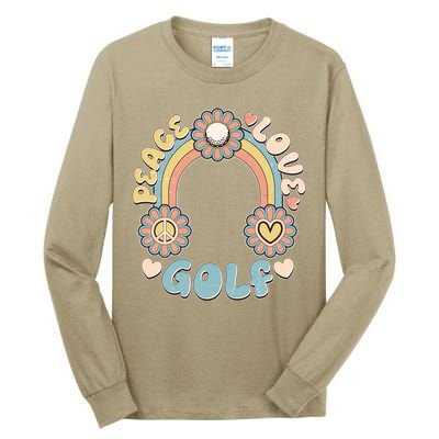 Vintage Retro 60s Peace Love Golf Tall Long Sleeve T-Shirt