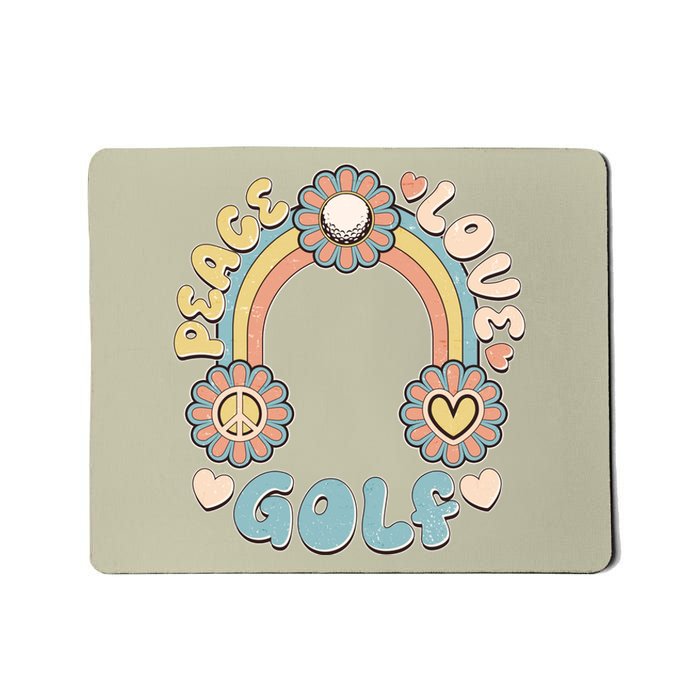 Vintage Retro 60s Peace Love Golf Mousepad