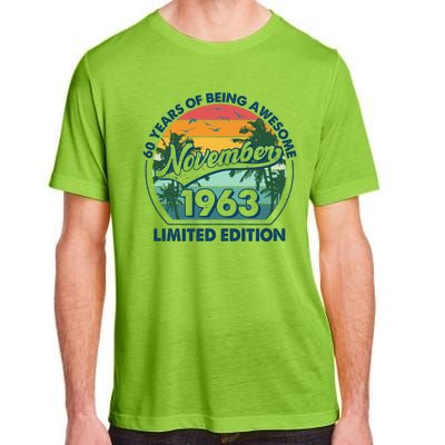 Vintage Retro 60 Years Of Being Awesome November 1963 Birthday Adult ChromaSoft Performance T-Shirt