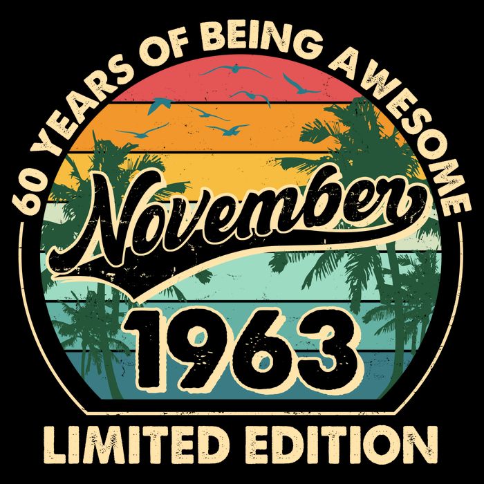 Vintage Retro 60 Years Of Being Awesome November 1963 Birthday Apron