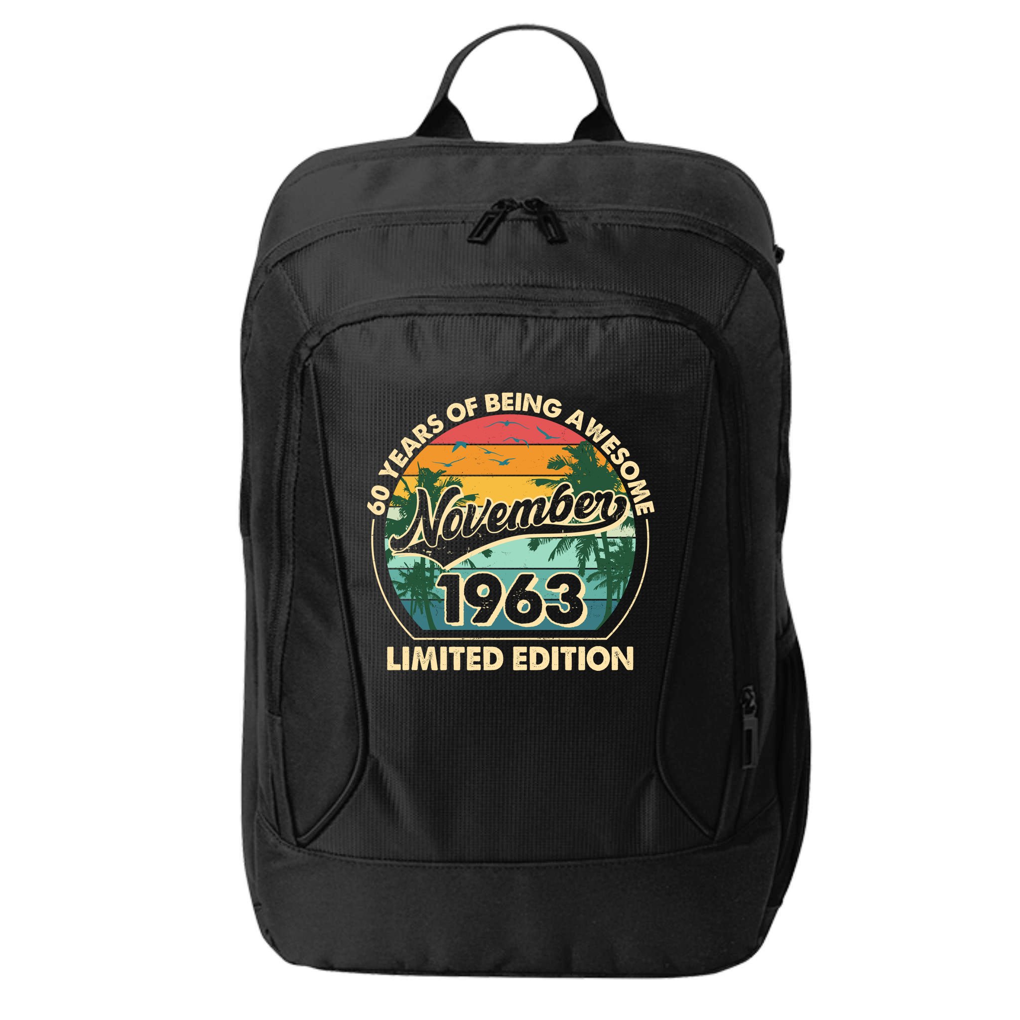 Vintage Retro 60 Years Of Being Awesome November 1963 Birthday City Backpack
