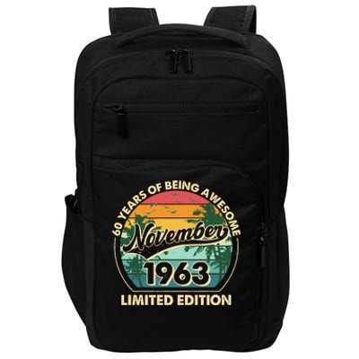 Vintage Retro 60 Years Of Being Awesome November 1963 Birthday Impact Tech Backpack