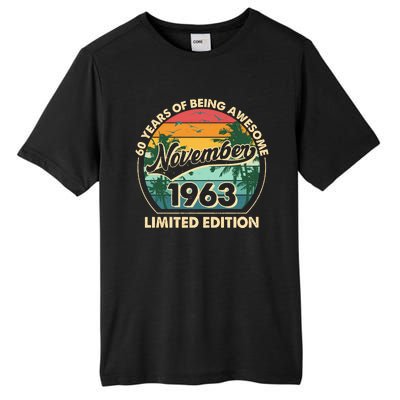 Vintage Retro 60 Years Of Being Awesome November 1963 Birthday Tall Fusion ChromaSoft Performance T-Shirt