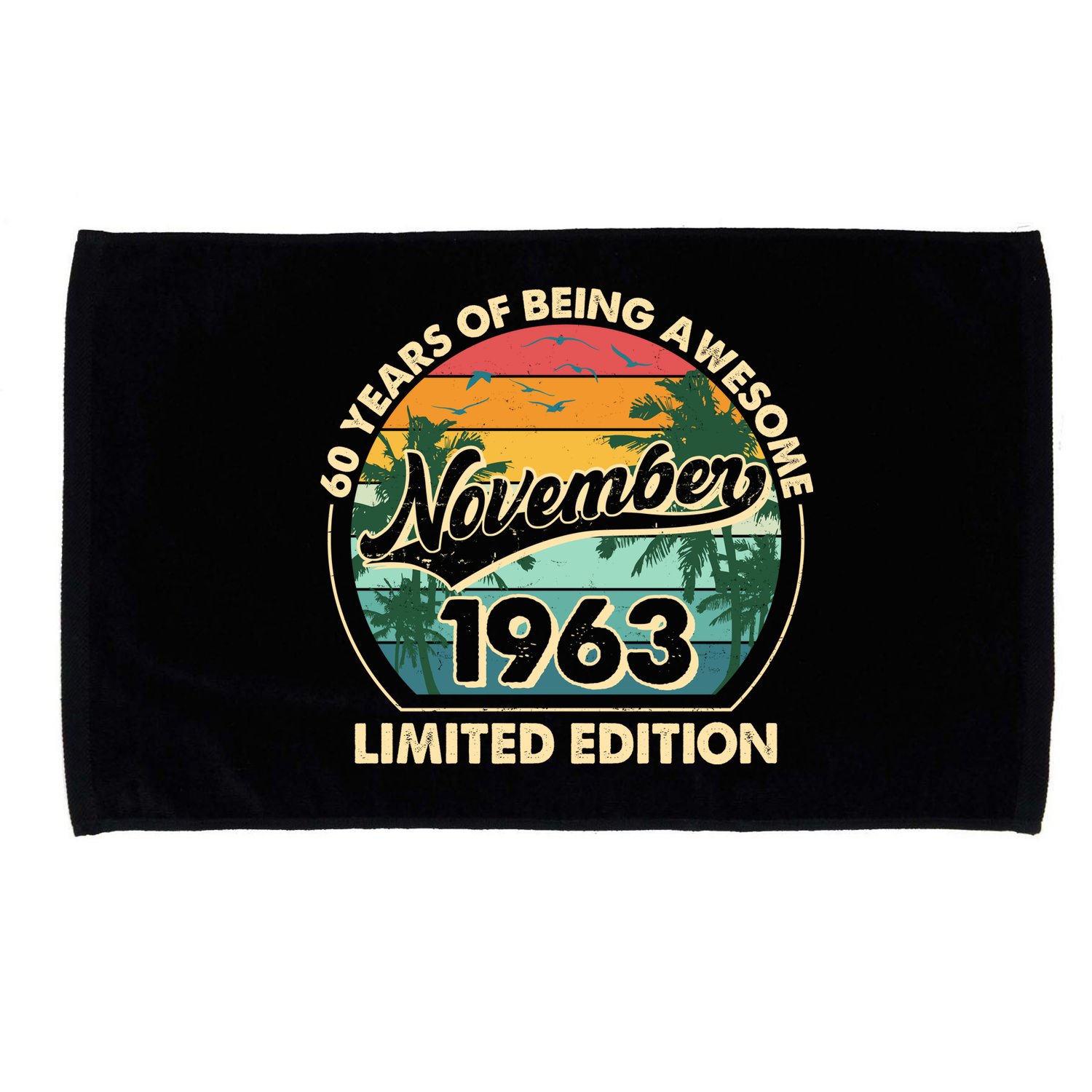 Vintage Retro 60 Years Of Being Awesome November 1963 Birthday Microfiber Hand Towel