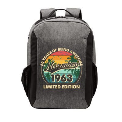 Vintage Retro 60 Years Of Being Awesome November 1963 Birthday Vector Backpack