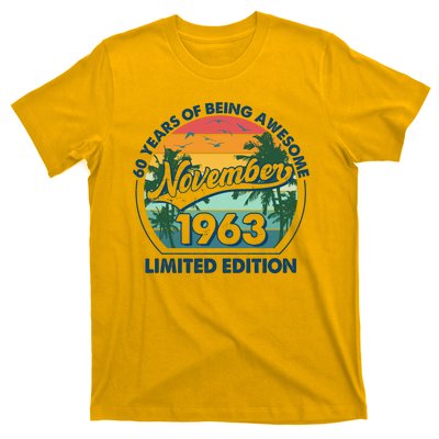 Vintage Retro 60 Years Of Being Awesome November 1963 Birthday T-Shirt