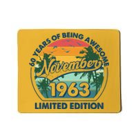 Vintage Retro 60 Years Of Being Awesome November 1963 Birthday Mousepad