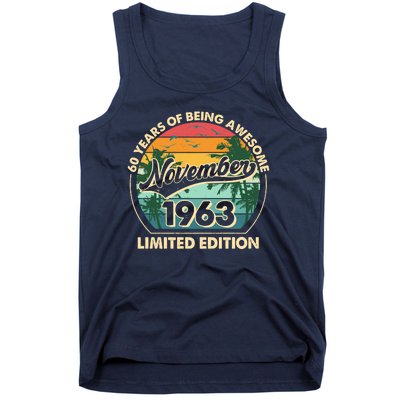 Vintage Retro 60 Years Of Being Awesome November 1963 Birthday Tank Top