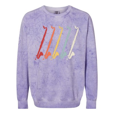 Vintage Retro 70s Bass Clarinet For Clarinet Players Colorblast Crewneck Sweatshirt