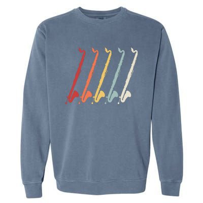 Vintage Retro 70s Bass Clarinet For Clarinet Players Garment-Dyed Sweatshirt