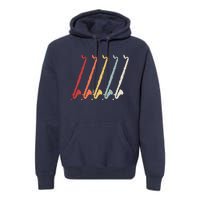 Vintage Retro 70s Bass Clarinet For Clarinet Players Premium Hoodie