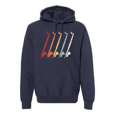 Vintage Retro 70s Bass Clarinet For Clarinet Players Premium Hoodie