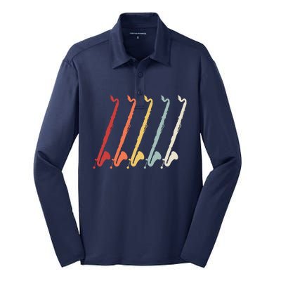 Vintage Retro 70s Bass Clarinet For Clarinet Players Silk Touch Performance Long Sleeve Polo