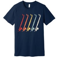 Vintage Retro 70s Bass Clarinet For Clarinet Players Premium T-Shirt